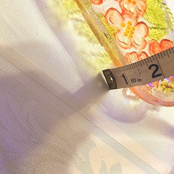 Vintage Glass Handpainted Floral Candy Dish Pink Green Purple - Picture 7 of 7